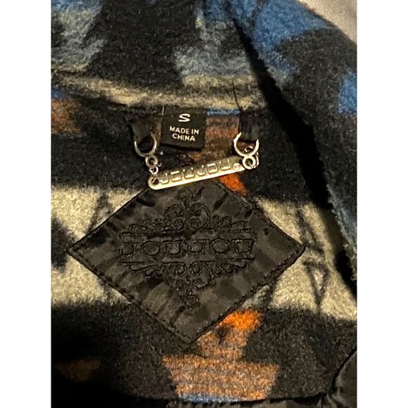 JouJou Tribal Pattern Small Fleece Double-Breasted Lined Peacoat Jacket Aztec - Picture 5 of 14